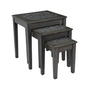 Grey Mosaic Nesting Tables - Set of 3