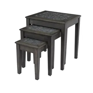 Baroque Nesting Tables With Mosaic Tile Inlay(Set Of 3)