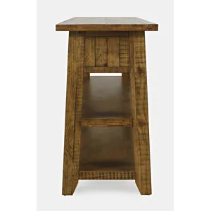 Telluride Rustic Farmhouse Solid Wood 50\" Sofa Table With Drawers And Two Shelves