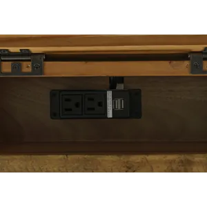 Telluride Rustic Farmhouse Solid Wood USB Charging Chairside End Table