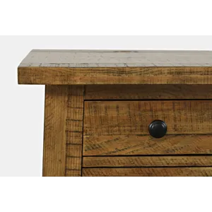 Telluride Rustic Farmhouse Solid Wood USB Charging Chairside End Table