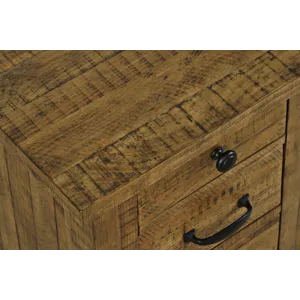 Telluride Rustic Farmhouse Solid Wood USB Charging Chairside End Table