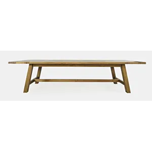 Telluride Rustic Farmhouse Solid Wood 127\" Trestle Dining Table With Two Extension Leaves