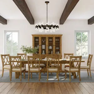 Telluride Eleven Piece Rustic Farmhouse Solid Wood 127\" Extendable Dining Set