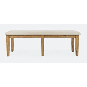 Telluride Rustic Farmhouse Solid Wood 55\" Upholstered Dining Bench