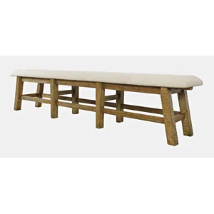 Telluride Rustic Farmhouse Solid Wood 85\" Upholstered Dining Bench