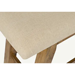 Telluride Rustic Farmhouse Solid Wood Upholstered 85\" Counter Height Bench