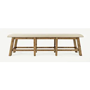 Telluride Rustic Farmhouse Solid Wood Upholstered 85\" Counter Height Bench