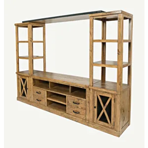 Telluride Rustic Farmhouse Solid Wood Entertainment Center With 60\" TV Console