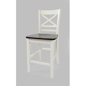 Asbury Park Solid Wood Farmhouse X Back Stool(Set Of 2)
