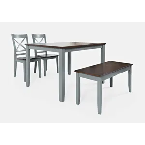 Asbury Park 4 PC Dining Set - Grey