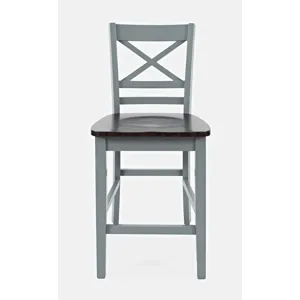 Asbury Park Solid Wood Farmhouse X Back Stool(Set Of 2)