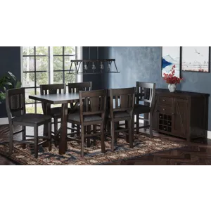 American Rustics Upholstered Slatback Counter Height Stool With Nailhead Trim(Set Of 2)