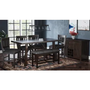 American Rustics Upholstered 42\" Counter Bench