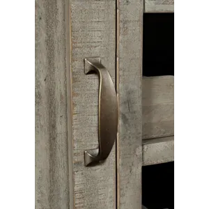 Outer Banks Reclaimed Solid Wood Buffet Server With Wine Bottle And Glass Storage