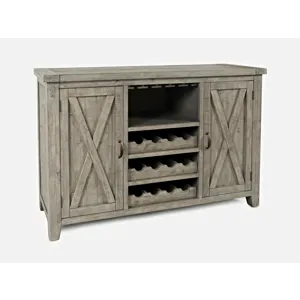 Outer Banks Reclaimed Solid Wood Buffet Server With Wine Bottle And Glass Storage