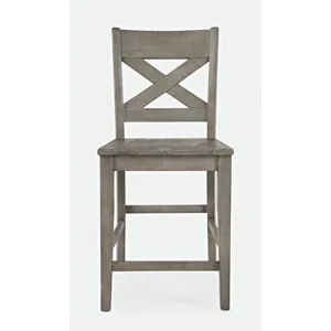Outer Banks Reclaimed Solid Wood Farmhouse X-Back Stool(Set Of 2)