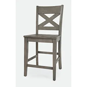 Outer Banks Reclaimed Solid Wood Farmhouse X-Back Stool(Set Of 2)