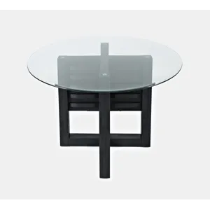 Altamonte Contemporary 48\" Round Dining Table With Glass Top