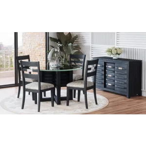 Altamonte Contemporary 48\" Round Dining Table With Glass Top