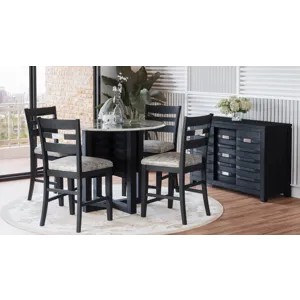 Altamonte Contemporary 48\" Round Counter Height Table With Glass Top