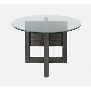 Altamonte Contemporary 48\" Round Dining Table With Glass Top