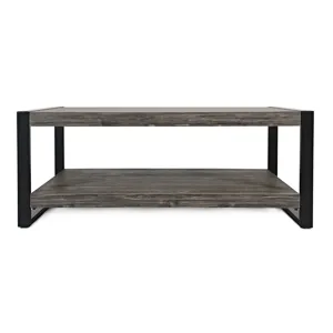 Pinnacle Modern Loft Iron And Wood Grey Coffee Table