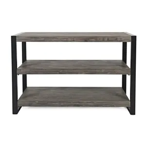 Pinnacle Modern Loft Iron And Wood Grey Sofa Table