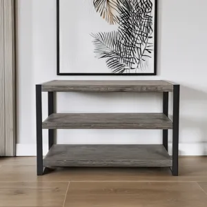 Pinnacle Modern Loft Iron And Wood Grey Sofa Table