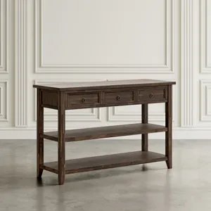 Bakersfield Mission Style Sofa Table With Three Drawers