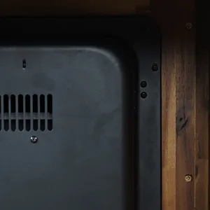 Bakersfield Traditional Rustic 32\" Electric Fireplace Wire Brushed Console TV Stand