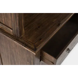 Bakersfield Mission Style Hutch With LED Lights And Four Door Server