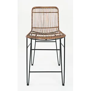 Weaver Hairpin Modern Global Rattan Counter Barstool(Set Of 2)