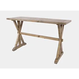 Carlyle Crossing Modern Rustic Distressed Solid Wood Sofa Table With Trestle