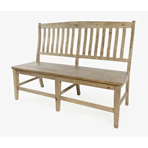Carlyle Crossing Modern Rustic Solid Wood Slatback Dining Bench
