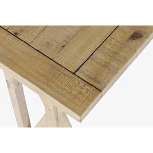 Carlyle Crossing Modern Rustic Solid Wood Pine Counter Height Sofa Table Set With Three Stools