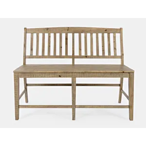 Carlyle Crossing Modern Rustic Solid Wood Slatback Counter Height Bench