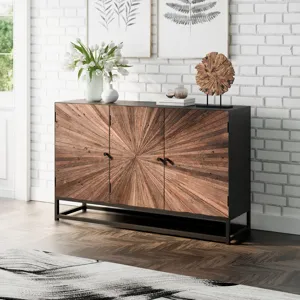 Reclaimed Solid Wood Astral Plains 3 Door Accent Cabinet