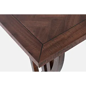 Fairview Transitional Herringbone Counter Height Four Piece Console 74\" Dining Table Set