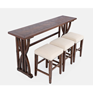 Fairview Sofa Counter 4 PC Dining Set - Oak