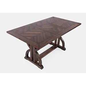 Fairview Transitional Herringbone Distressed Acacia Counter Height 78\" Dining Table