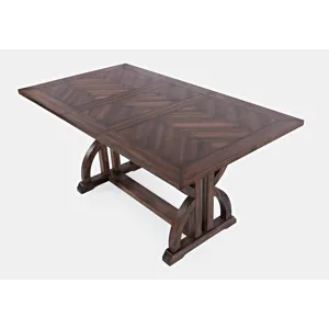 Fairview Transitional Herringbone Distressed Acacia Counter Height 78\" Dining Table