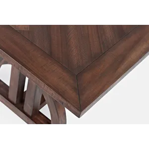 Fairview Transitional Herringbone Distressed Acacia Extension 78\" Dining Table