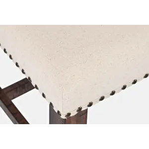 Fairview Transitional 52\" Backless Upholstered Counter Height Bench