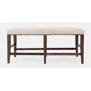 Fairview Transitional 52\" Backless Upholstered Counter Height Bench
