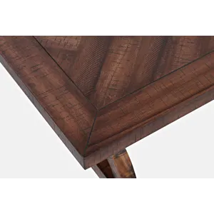 Fairview Transitional Herringbone Distressed Acacia Coffee Table