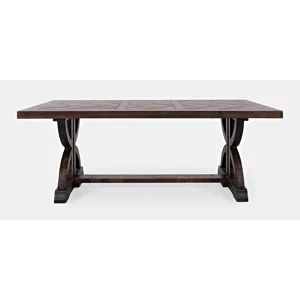 Fairview Transitional Herringbone Distressed Acacia Coffee Table