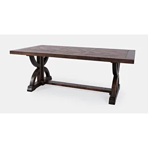 Fairview Transitional Herringbone Distressed Acacia Coffee Table