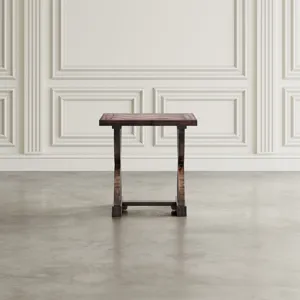 Fairview Transitional Herringbone Distressed Acacia End Table