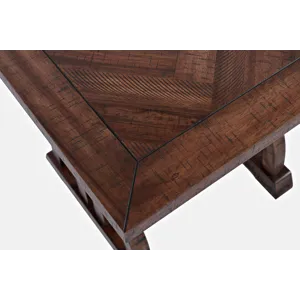 Fairview Transitional Herringbone Distressed Acacia End Table